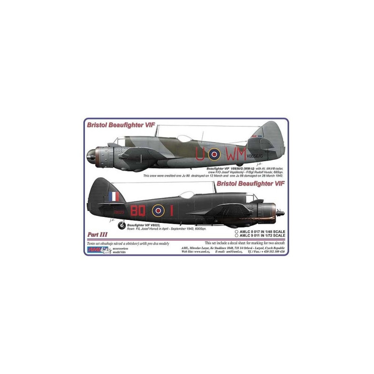 AMLC 8 017 B.Beaufighter - Часть 3 . / 2 варианта декалей : WMoU,BQoI