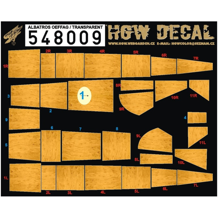 HGW 548009 Декали для Albatros D.III Oeffag / Сосна / - Набор декалей 1/48