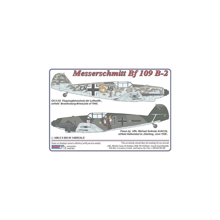 AMLC 8 020   Messerschmitt Bf 109 B-2 . / 2 варианта декалей : Schmid M, CN 5 AS