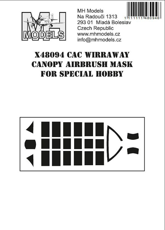 X48094 CAC Wirraway маски для фонаря.