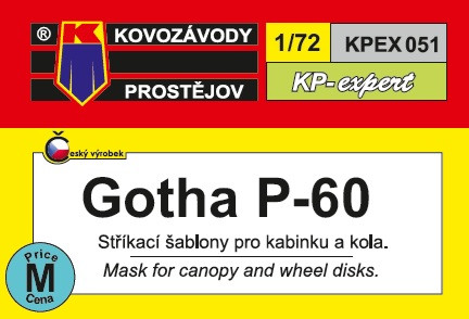 KPEX051 Gotha P.60 – маска для ліхтаря кабіни 1/72
