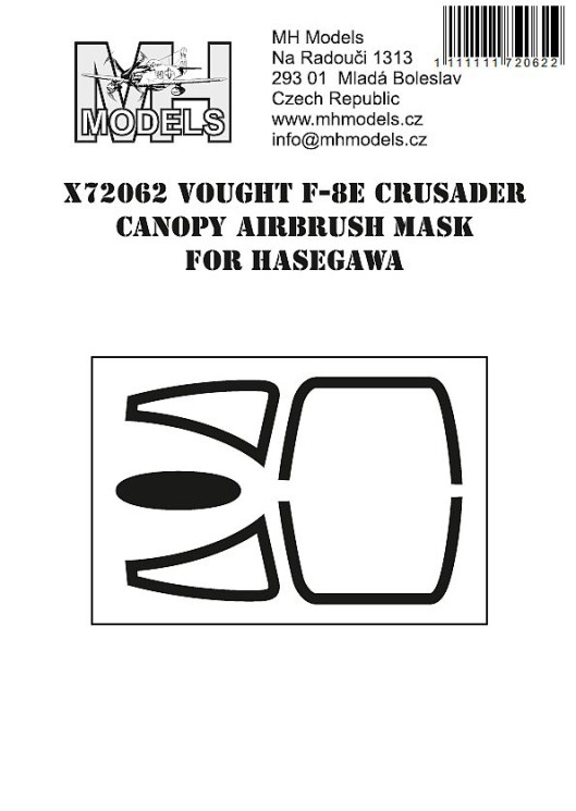 X72062 Vought F-8E Crusader маски для фонаря.