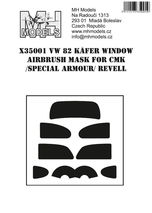X35001 VW 82 KAFER WINDOW маски для покраски