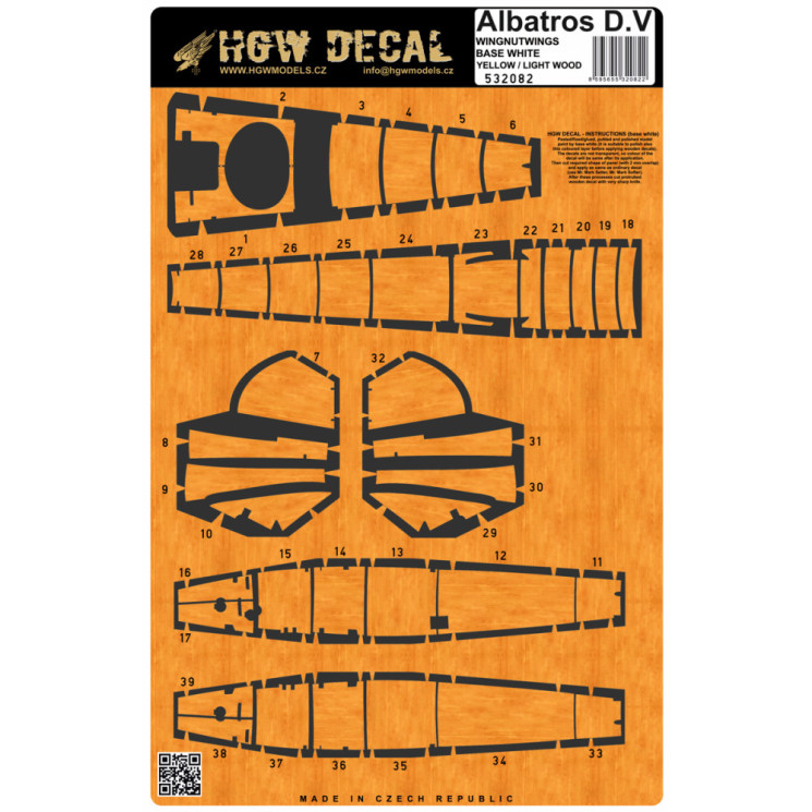 HGW 532082 Albatros D.V / D.Va - жовте дерево 1/32