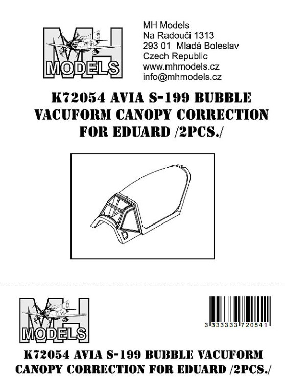 K72054 Avia S-199 Bubble вакумный закрытый Ліхтар 2шт.