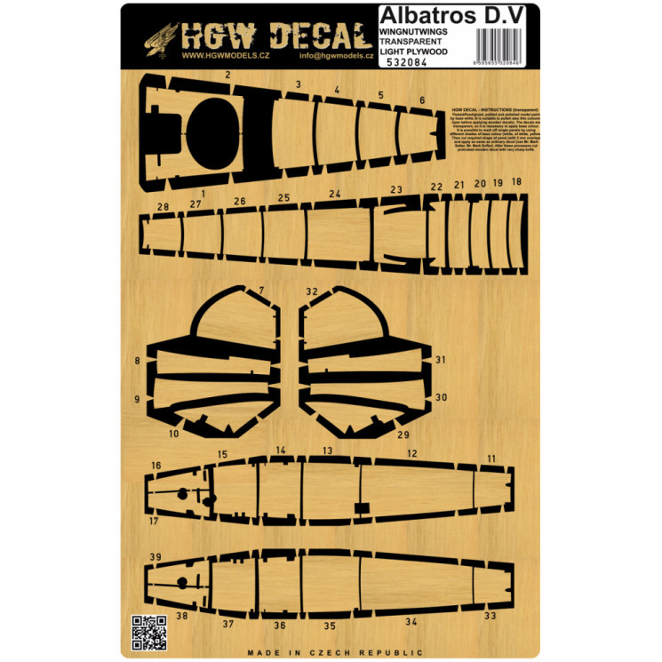 HGW 532084 Albatros D.V - фанера 1/32