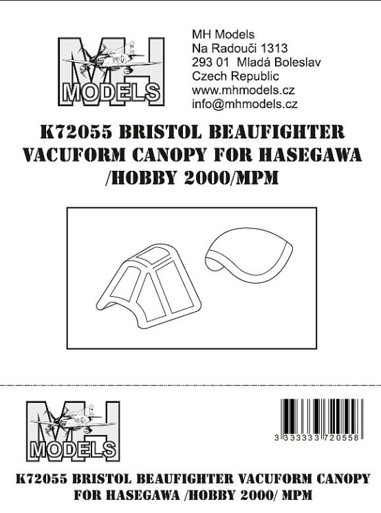 K72055 Bristol Beaufighter вакумный Ліхтар.