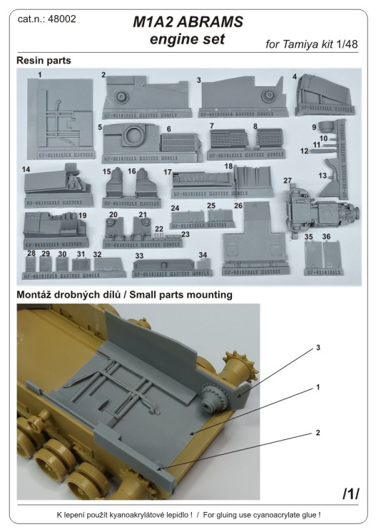 48002 M1A2 Abrams двигатель и отсек