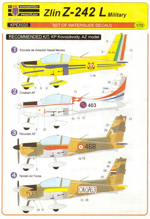 KPEX020 Z-242L Декаль Z-242L Війсковий 4 варіанти