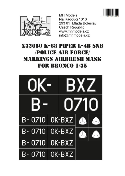 X32050 K-68 Piper L-4B SNB (Поліцейські ВПС)  Маска маркування