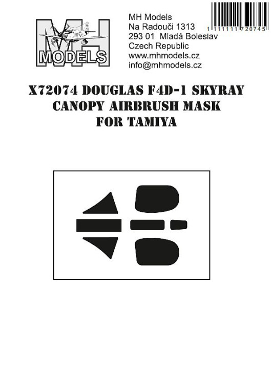 X72074 Douglas F4D-1 Skyray маски для фонаря.