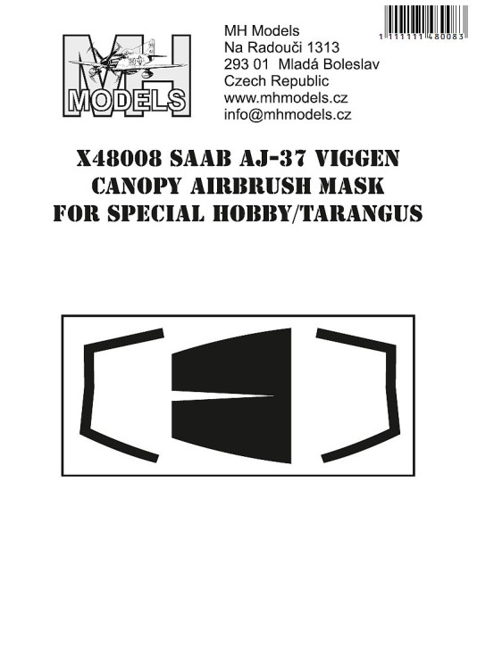 X48008 SAAB AJ-37 VIGGEN маски для фонаря