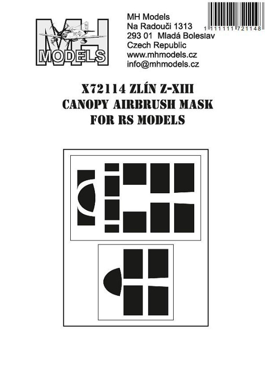 X72114 Zlin Z-XIII маска ліхтаря