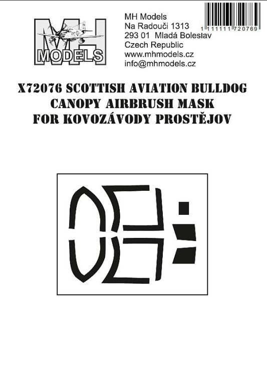 X72076 Scottish Aviation Bulldog маски для фонаря.