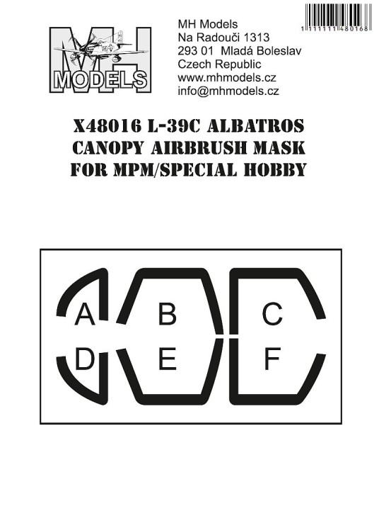 X48016 L-39C Albatros vacu маски для фонаря.