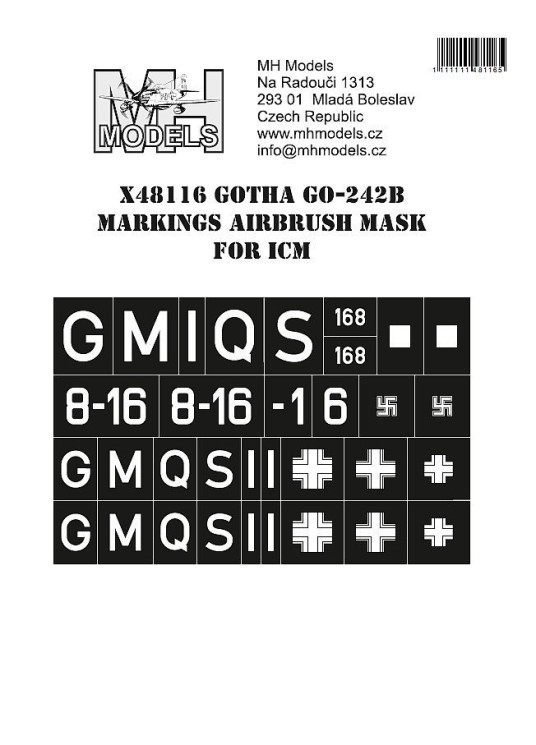 X48116 Gotha Go-242B маски для нанесения маркировок.