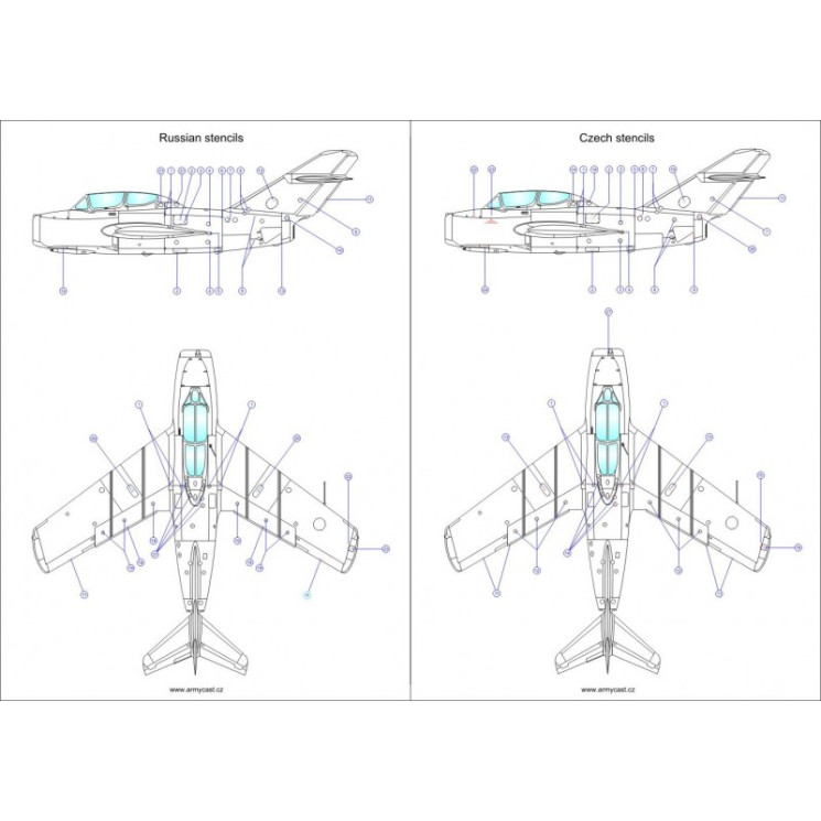 72011  MiG-15 UTI Stencils