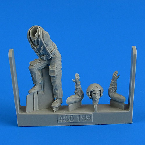 480199 Russian Fighter Pilot on the ladder
