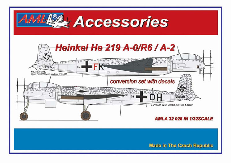 AMLA 32 026 Heinkel He 219 A-0/R6 / A-2 конверсионный набор с декалями
