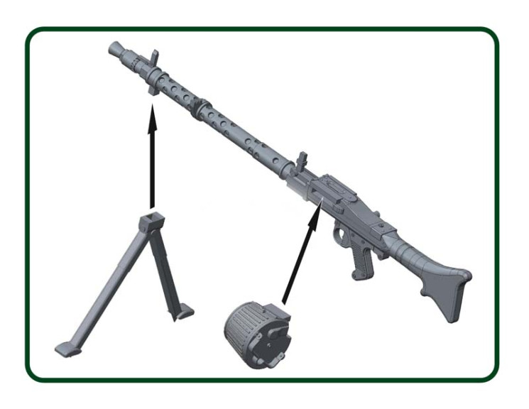 AMLO72007 Німецький кулемет MG 34 часів Другої світової війни (3D-друк)