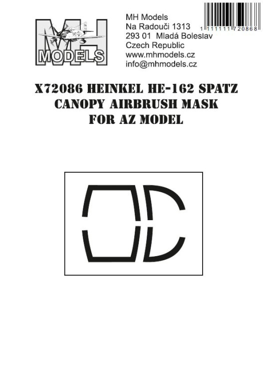 X72086 Heinkel He-162 Spatz маски для фонаря.