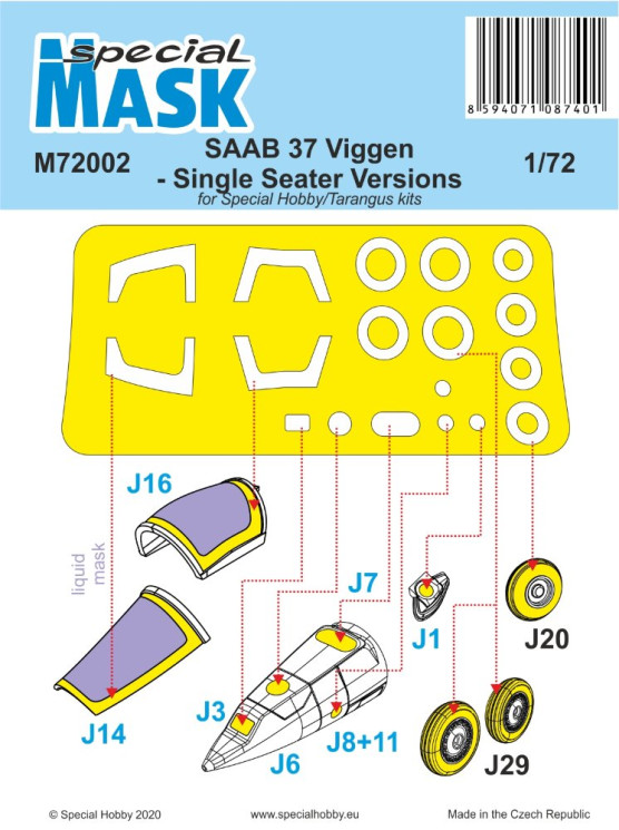 M72002 Маски на одноместный SAAB 37 Viggen