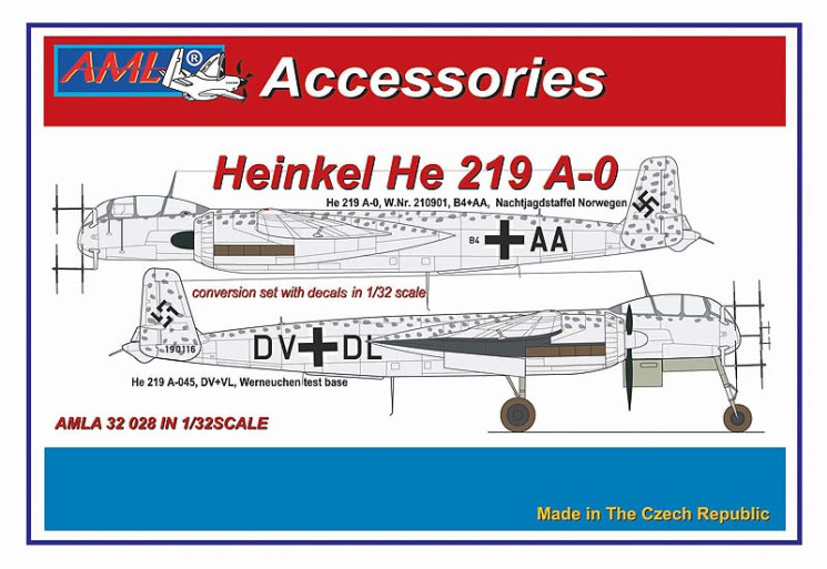 AMLA 32 028 Heinkel He 219 A-0 конверсионный набор с декалями