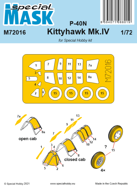 M72016 Маски на P-40N/Kittyhawk Mk.IV