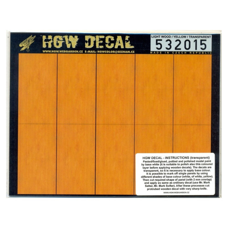 HGW 532015 Светлое дерево /желтый оттенок/ - Декаль 1/32