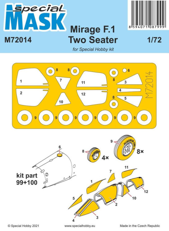 M72014 Маски на Mirage F.1 двухместный