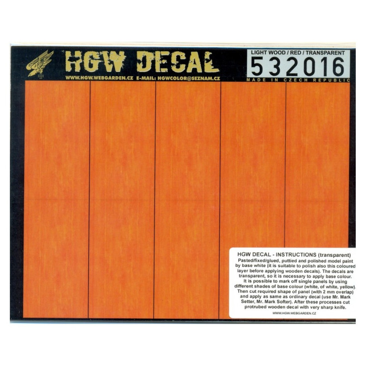 HGW 532016 Светлое дерево /Красный оттенок/ - Декаль 1/32