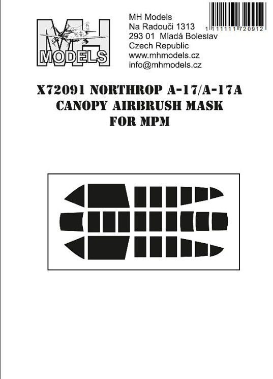 X72091 Nothrop A-17/A-17A маски для фонаря.