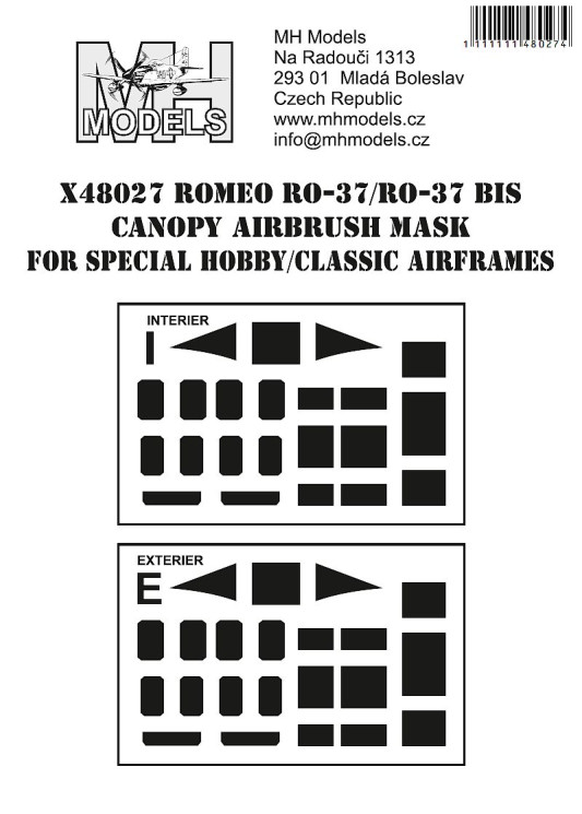 X48027 Romeo Ro-37/Ro-37bis маски для фонаря