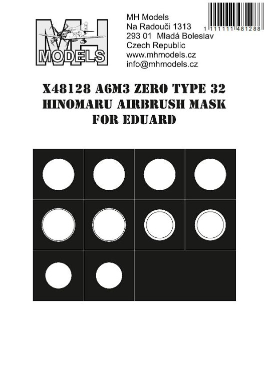 X48128 A6M3 Zero Type 32 Hinomaru маски для покраски.