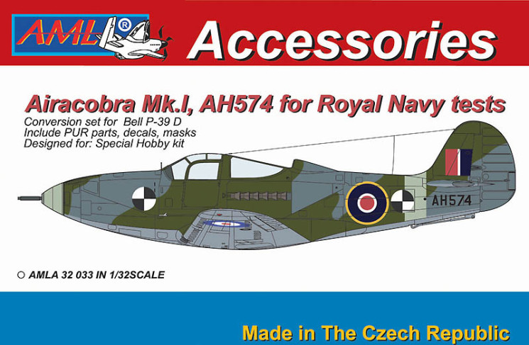 AMLA 32 033 Airacobra Mk.I,  AH574 Королевский ВМФ Великобритании (тест)
