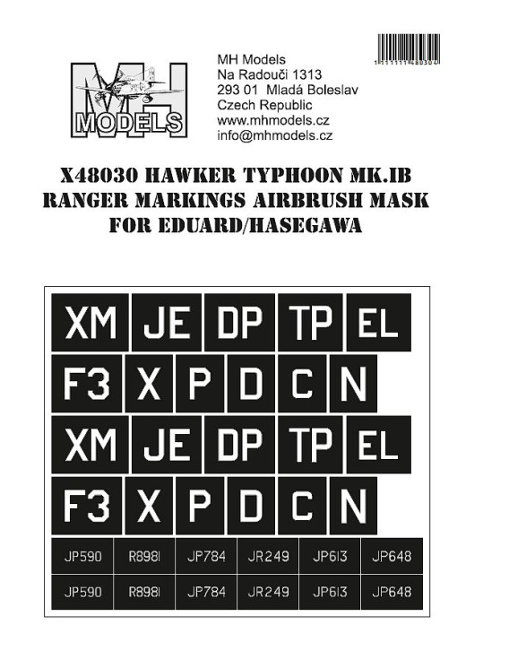 X48030 Hawker Typhoon Mk.IB Ranger Markings.