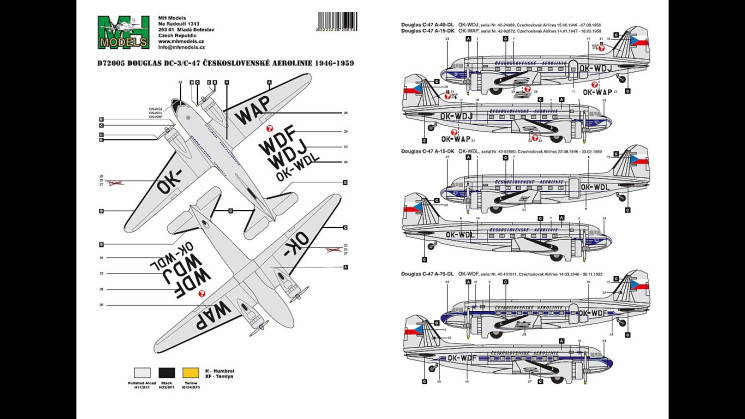 D72005 Douglas DC-3/C-47 Чехословацкие авиалинии 1946-1959