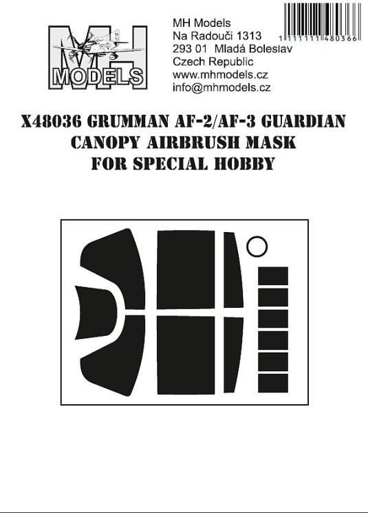 X48036 Grumman AF-2/AF-3 Guardian маски для фонаря.