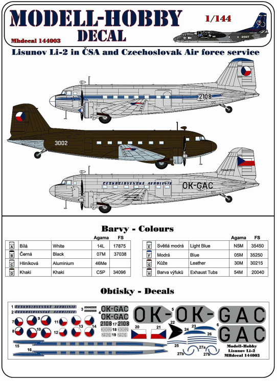 D14002 Lisunov Li-2 in CSA & Czechoslovak Air Force service