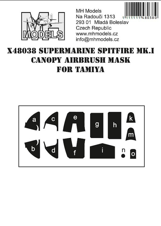 X48038 Supermarine Spitfire Mk.I маски для фонаря.