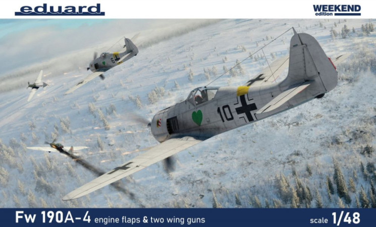 84117 Fw 190A-4 з заслонками двигуна та 2-гарматними крилами 1/48