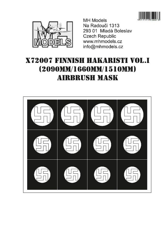 X72007 Финские свастики vol.I 2090мм/1660мм/1510мм маски для покраски