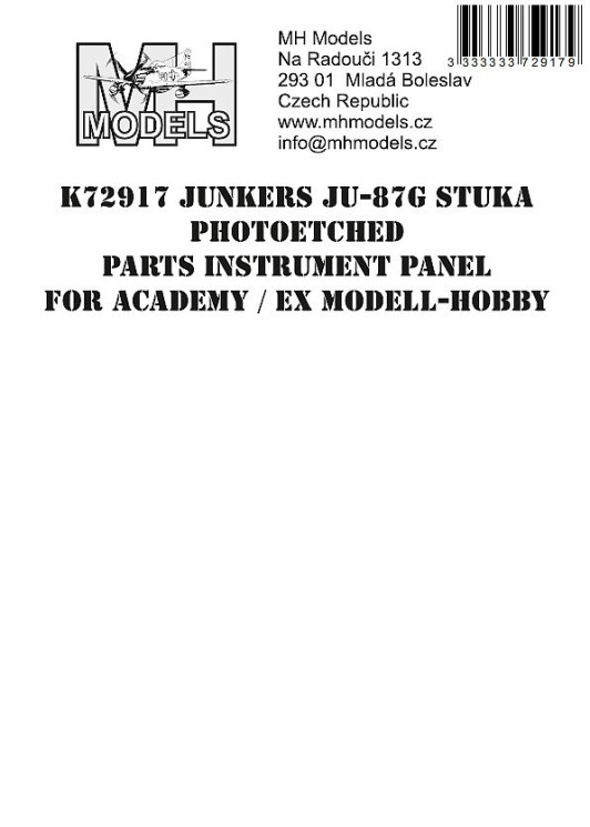 K72917 Junkers Ju-87G Stuka Панель приладів.
