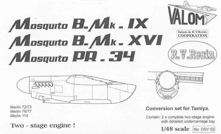 DSV02   Engine set for Tamiya Mosquito 1/48