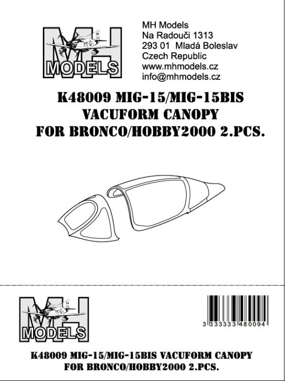 K48009 Миг-15/Миг-15бис вакумный Ліхтар.