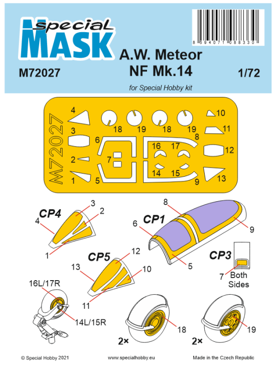 M72027 A.W. Meteor NF Mk.14 Маска
