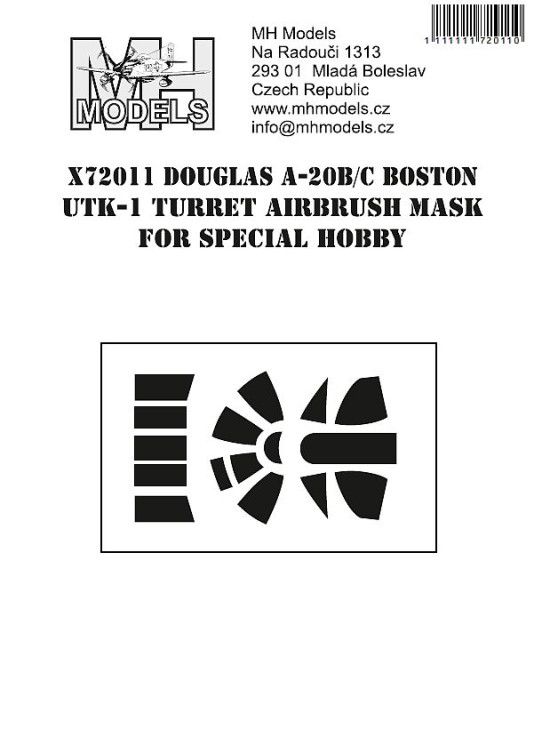 X72011 Douglas A-20B/C Boston UTK-1 turret маски для фонаря