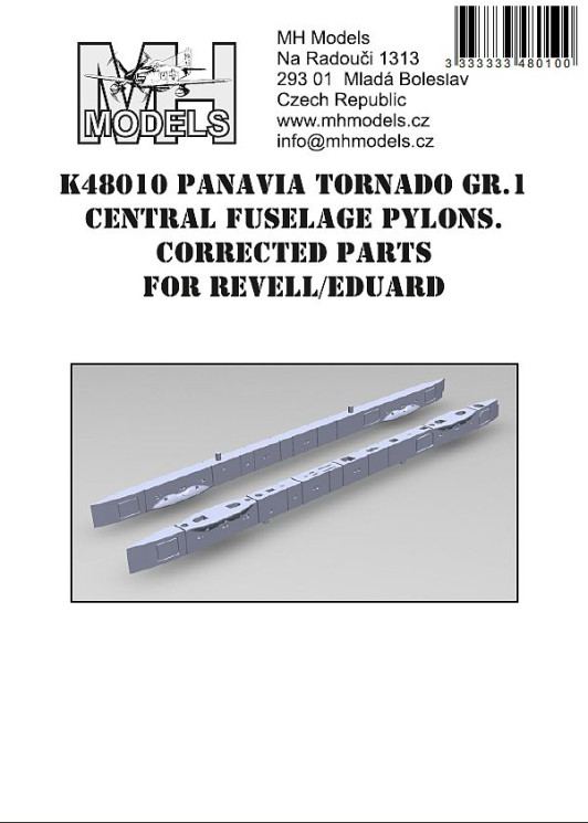 K48010 Panavia Tornado GR.1 центральный фюзеляжный пилон с исправлениями.