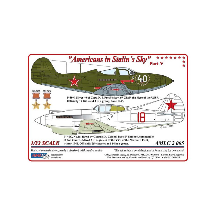 AMLC 2 005 Americans in Stalin's Sky, Часть 5 . / Декали , Маски  на P-40C & P-39N