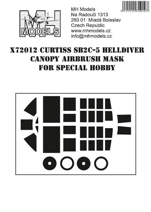 X72012 Curtiss SB2C-5 Helldiver маски для фонаря